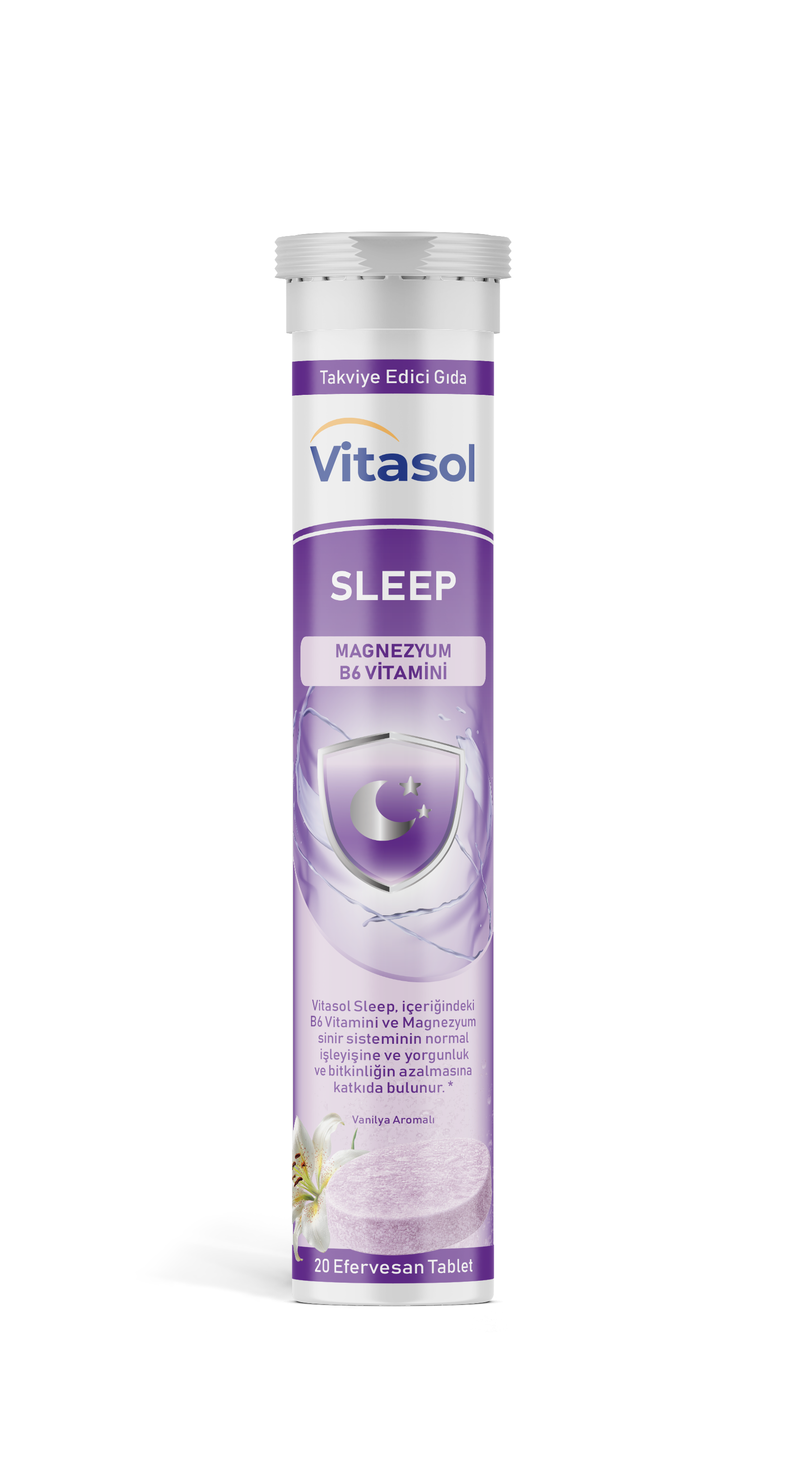 Vitasol Sleep, vanilya aromalı 20 efervesan tablet